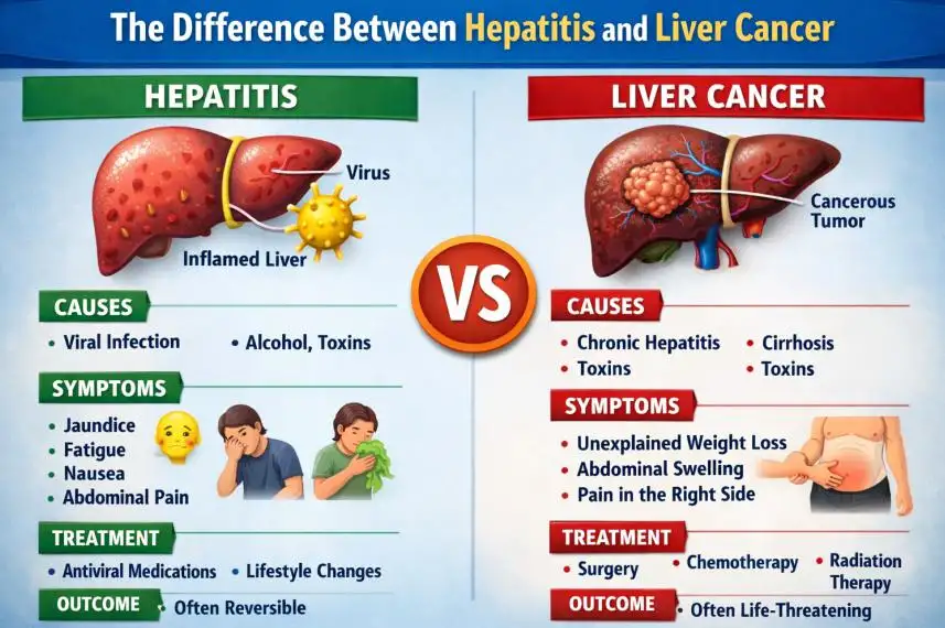 The Difference Between Hepatitis and Liver Cancer: Symptoms, Causes, Treatment, and Prevention Explained